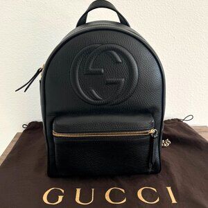 Gucci Pebbled Calfskin Soho Chain Backpack - Pristine Condition, Like New